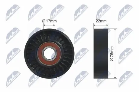 РОЛИК РУЧЕЙКОВОГО РЕМЕНЯ | OPEL ASTRA G 1.6,1.8 1998-,ASTRA H 1.8 2004-,VECTRA C 1.6 2004-,1.8 2002-,SAAB 9-3 1.8 2004 NTY RNKPL006