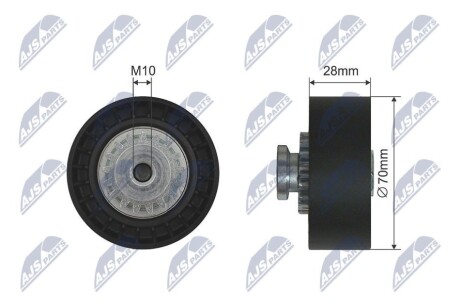 РОЛИК РУЧЕЙКОВОГО РЕМЕНЯ | RENAULT CLIO I, ESPACE III, LAGUNA I, MEGANE I, MEGANE I CLASSIC, MEGANE I COACH 1.8/2.0 06.89-08.03/PLASTIK/ NTY RNK-RE-020