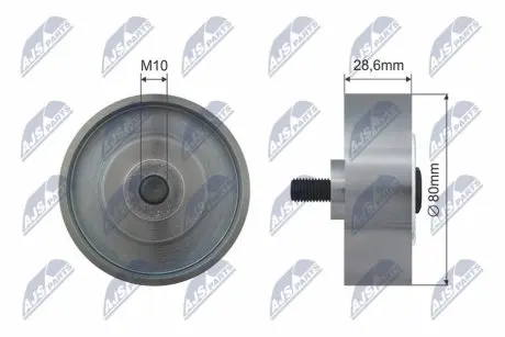 РОЛИК НАТЯЖНИКА | TOYOTA DYNA, HIACE IV, HILUX VI, HILUX VII, LAND CRUISER 90, LAND CRUISER PRADO 2.5D/3.0D 08.00 NTY RNKTY007