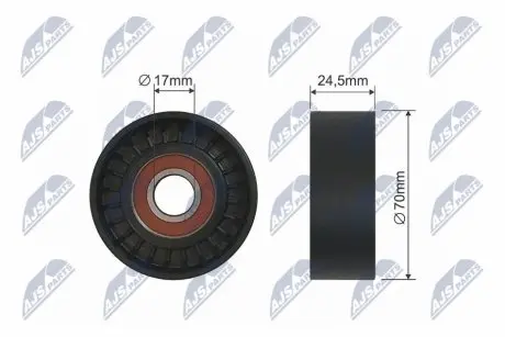 РОЛИК РУЧЕЙКОВОГО РЕМЕНЯ | VOLVO S60 2.4D 2001-,V70 2.4D 2001-,XC90 D5 2002-,D3/D5 2009 NTY RNKVV000