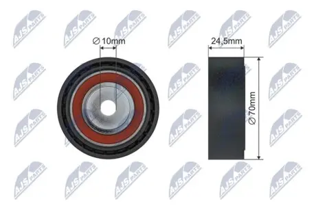 РОЛИК РУЧЕЙКОВОГО РЕМЕНЯ | BMW 3 (E36,E46) 99-07, BMW 5 (E34,E39,E61) 96-10, BMW X3 (E83)03-11 NTY RRK-BM-000