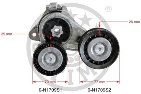 Натяжник ременя генератора Ford Focus 1.8 TDCi 04-12 Optimal 0-N1709 Купити в Україні