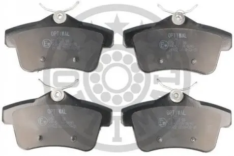 Колодки гальмівні (задні) Citroen C4 09-/DS4/DS5 11-15/Peugeot 308/508/3008/5008 09-18 (з прижимною пластиною) Optimal BP12468 Купити в Україні
