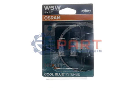 Лампа допоміжн. освітлення W5W 12V 5W W2.1x9.5d COOL BLUE Intense (2 шт) blister OSRAM 2825CBN-2BL Купити в Україні