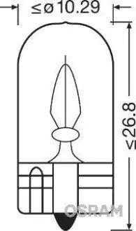 Автолампа Osram Original Line W3W W2,1x9,5d 3 W прозрачная OSRAM 2841 Купить в Украине