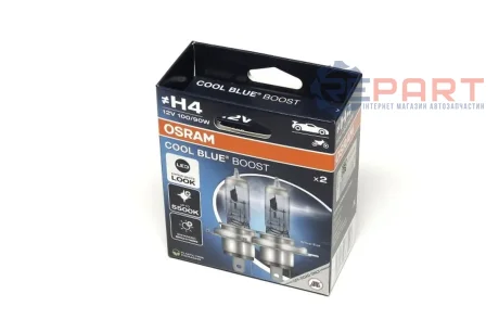 Лампа фарна H4 12V H4 12V 100/90W P43t COOL BLUE BOOST Next Gen компл. (вир-во) OSRAM 62193CBB-2HB