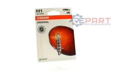 Лампа (упаковка-блістер 1шт) H1 12В 55Вт P14,5S Standard OSRAM 64150-1BL