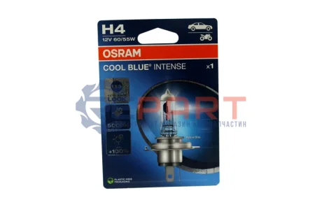 Лампа (упаковка-блістер 1шт) H4 12В 60/55Вт P43T Cool Blue Intense NextGen, Білий 5000K OSRAM 64193CBN-1BL Купить в Украине