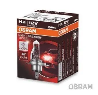 Лампа (картон 1шт) H4 12В 60/55Вт P43T (EN) up to 130m light beam до 100% більшої яскравості Night Breaker Silver OSRAM 64193NBS