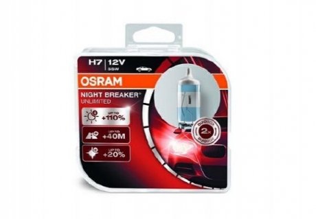 ЛАМПА H7 12V 55W PX26D Box NIGHT BREAKER UNLIMITED OSRAM 64210NBUHCB (фото 1)