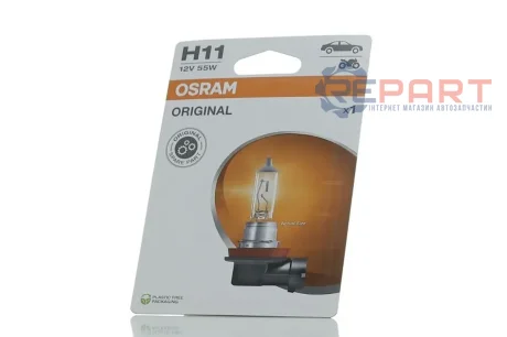 Лампа (упаковка-блістер 1шт) H11 12В 55Вт PGJ 19-2 Standard OSRAM 64211-1BL
