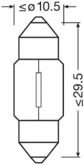 Лампа (упаковка-блістер 2шт) C10W 12В 10Вт SV8,5-8 Standard OSRAM 6438-2BL Купити в Україні