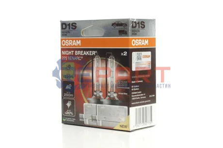 Лампа (Набір 2шт) D1S 85В 35Вт PK32D-2 XENARC NIGHT BREAKER 220, Теплий білий 4500K OSRAM 66140XN2-2HB Купити в Україні