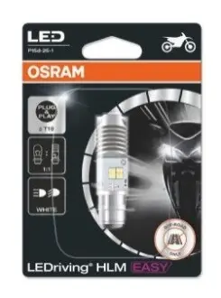 LED лампочка (упаковка-блістер 1шт) LED 12В 6/5Вт P15D-25-1 без гомологічного сертифікату для мотоциклів LEDriving HL EASY, Білий 6000K OSRAM 7335DWESY01B