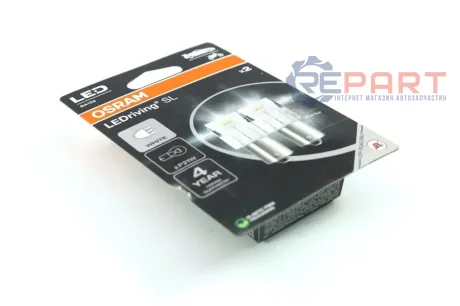 LED лампочка (упаковка-блістер 2шт) LED 12В 1,9Вт BA15S без гомологічного сертифікату LEDriving SL, Білий 6000K OSRAM 7506DWP-2BL