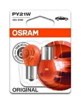 Фото Автолампа PY21W 12V 21W BAU15s (к-кт 2шт) OSRAM (7507-02B) зображення 1