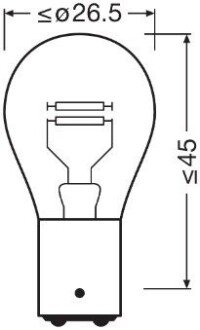 Лампа P21/5W 12V BAY15D ULTRA LIFE OSRAM 7528ULT-2BL (фото 1)