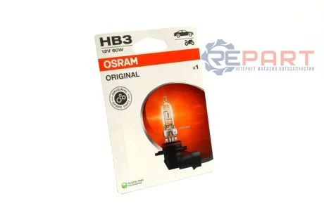 Лампа (упаковка-блістер 1шт) HB3 12В 60Вт P20D Standard OSRAM 9005-1BL