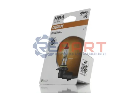 Лампа (упаковка-блістер 1шт) HB4 12В 55/51Вт P22D Standard OSRAM 9006-1BL Купить в Украине