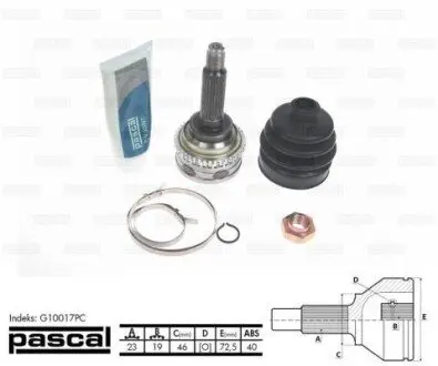 Комплект шарнірів, приводний вал PASCAL G10017PC Купити в Україні