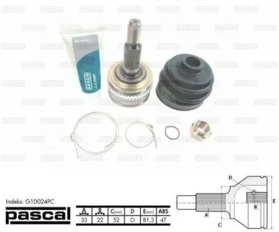 Фото Комплект шарнірів, приводний вал PASCAL (G10024PC) зображення 1