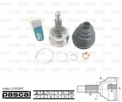 Шарнир приводного вала PASCAL G10352PC