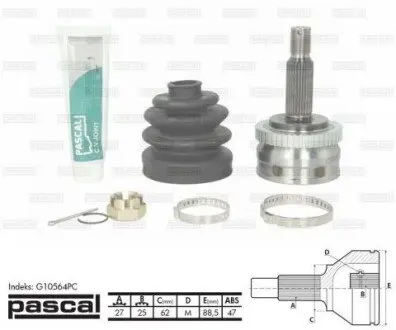 Фото Комплект шарнірів, приводний вал PASCAL (G10564PC) зображення 1