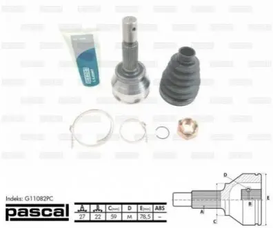 Фото Комплект шарнірів, приводний вал PASCAL (G11082PC) зображення 1