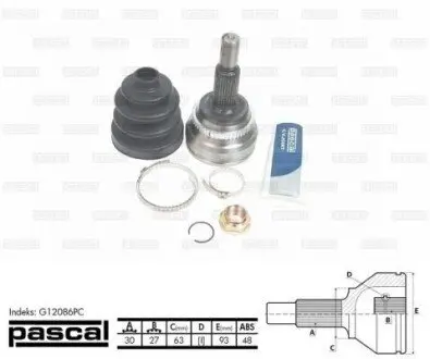 Фото ШРКШ (зовнішній) Toyota Avensis Verso 01-05 (30z/27z/63mm) (+ABS48z) PASCAL (G12086PC) зображення 1