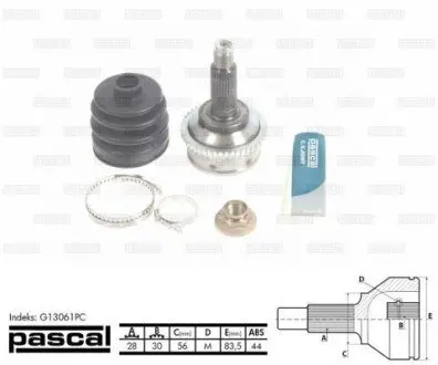 Фото Комплект шарнірів, приводний вал PASCAL (G13061PC) зображення 1