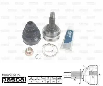 Шарнир приводного вала PASCAL G14054PC
