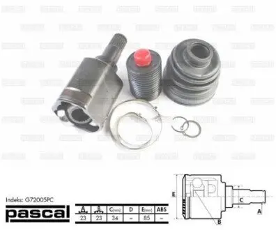 Шарнир приводного вала PASCAL G72005PC Купить в Украине