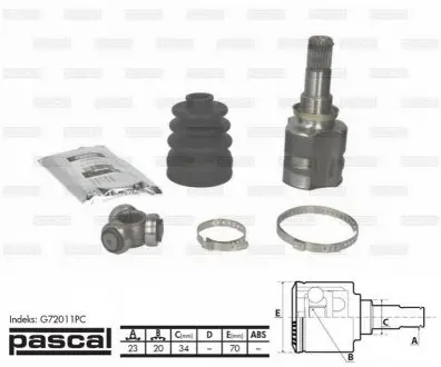 Шарнир приводного вала PASCAL G72011PC Купить в Украине