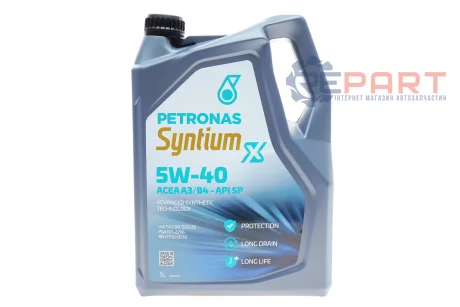 Олива 5W40 SYNTIUM X ACEA A3/B4 (5L) (VW502 00/505 00/RN0700/0710/PSA 2296) Petronas 70983M12EU