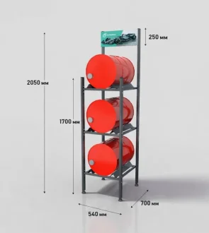 Стойка металева под бочки 7015 Petronas Stand Petronas bochki 3x60 NEW