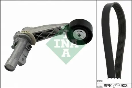 Комплект поліклинового ременя (із натягувачем) DS DS 3, DS 4 CITROEN BERLINGO MULTISPACE, BERLINGO/MINIVAN, C3 II, C3 PICASSO, C4, C4 GRAND PICASSO I, C4 GRAND PICASSO II, C4 I 1.4-1.6LPG 02.06 Peugeot/Citroen 1611279180