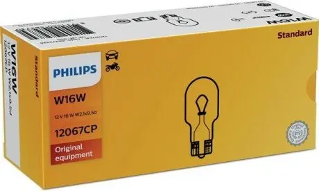 Автолампа W16W 12V 16W W2.1x9.5d Pure Light (без цоколя) PHILIPS 12067CP Купити в Україні