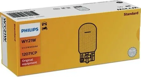 Автолампа WY21W 12V 21W W3x16d Pure Light WS (без цоколя, велика/жовта) PHILIPS 12071CP Купити в Україні