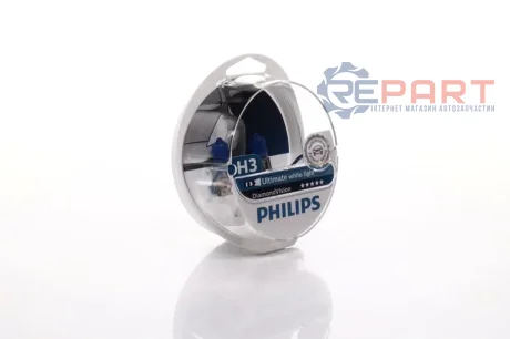Ліхтар накалу H3 12V 55W PK22s Diamond Vision 5000K (пр-во Philips) PHILIPS 12336DVS2