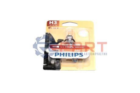 Лампа (упаковка-блістер 1шт) H3 12В 55Вт PK22S Vision PHILIPS 12336PRB1 Купити в Україні