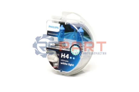Автолампа H4 12V 60/55W P43t-38 Diamond Vision (2 шт. в блістері) PHILIPS 12342DVS2