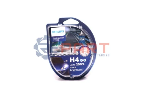 Фото 1 — Автолампа Racing Vision GT200 H4 P43t-38 55 W 60 W прозрачно-голубая PHILIPS (12342RGTS2) Фото Автолампа Racing Vision GT200 H4 P43t-38 55 W 60 W прозрачно-голубая PHILIPS (12342RGTS2) изображение 1