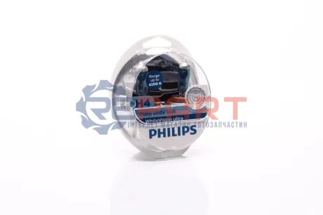 Лампа (Набір 2шт) H4 12В 60/55Вт P43T-38 WhiteVision Ultra, Білий 4200K PHILIPS 12342WVUSM Купити в Україні
