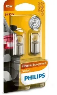 Лампа (упаковка-блістер 2шт) R5W 12В 5Вт BA15S основна лампа Vision PHILIPS 12821B2 Купити в Україні