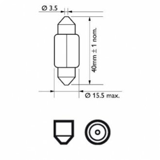 Автолампа 15W PHILIPS 12850CP