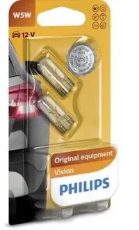 Автолампа W5W 12V 5W W2.1x9.5d (без цоколя) PHILIPS 12961B2 Купити в Україні