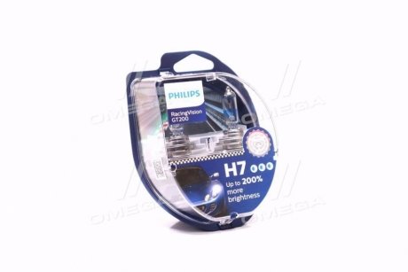 Лампа накаливания H7 RacingVision GT200 +200 12V 55W PX26d (комплект) (выр-во) - (14145090, N10320103, N10323001) PHILIPS 12972RGTS2