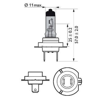 Лампочка H7 12V/55W PX26D +60% 2SZT+2SZT W5W WHITEVISION ULTRA 4200K PHILIPS 12972WVUSM