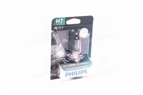 Лампа накаливания H7 X-tremeVision Pro150 +150 12V 55W PX26d (выр-во) - (L0000000H7, 9970STH755, 989828) PHILIPS 12972XVPB1 (фото 1)