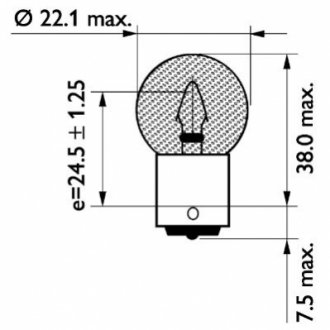 Stop P22 24V 15W BA15s PHILIPS 13401CP